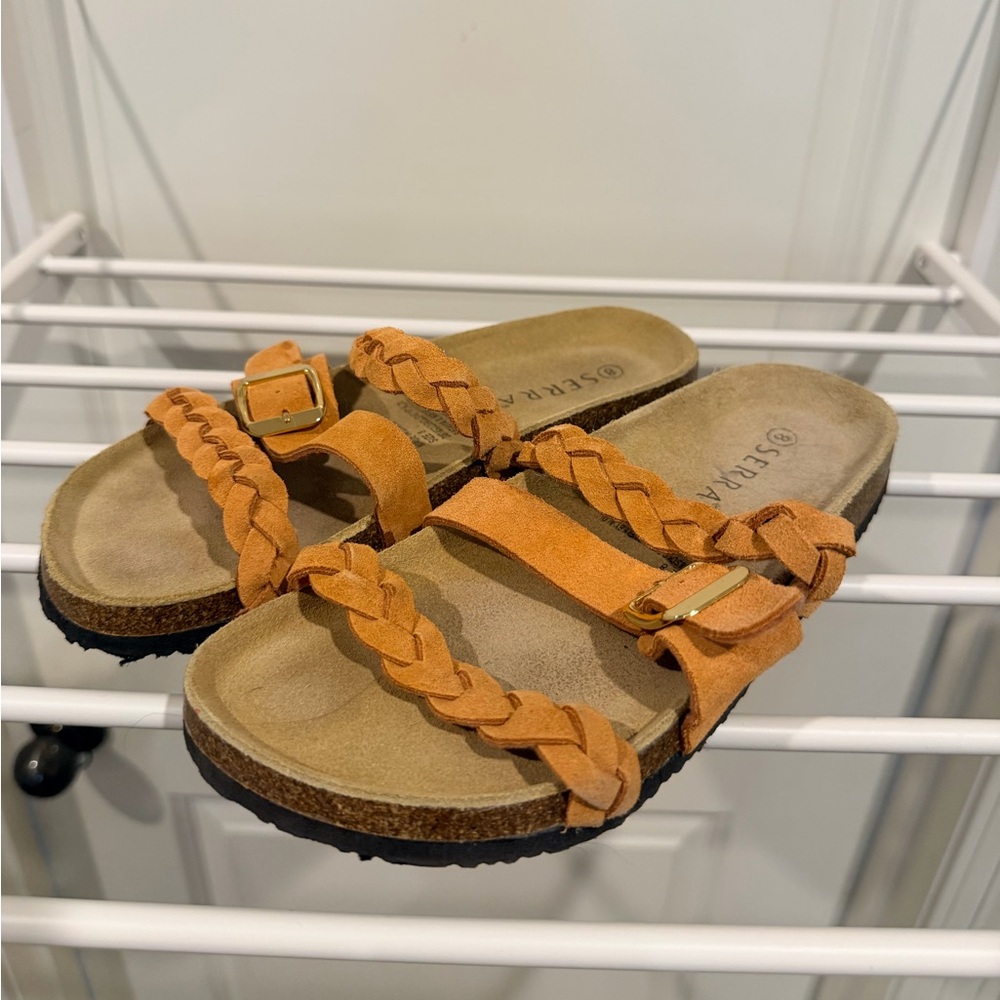 Serra Burnt Orange Braided Sandals